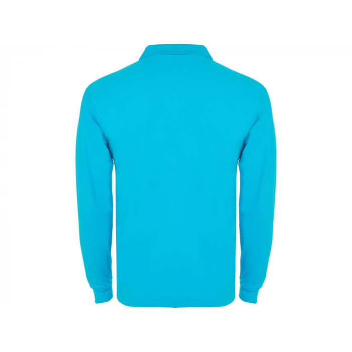 Рубашка поло Estrella мужская с длинным рукавом, бирюзовый