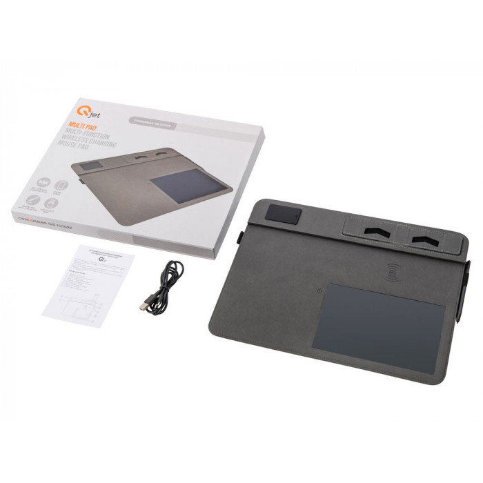 Многофункциональный коврик для мыши Multi Pad с беспроводной зарядкой и LCD экраном, 10 Вт, черный