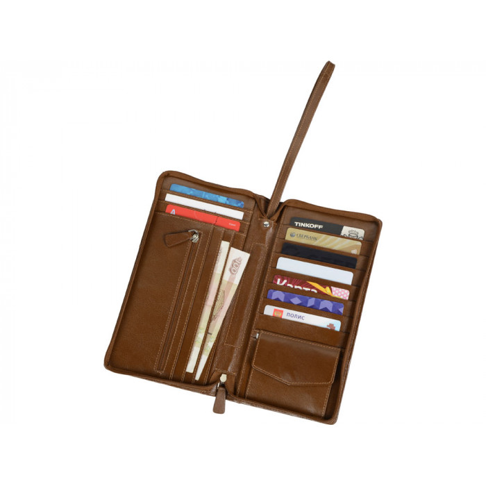 Трэвел-портмоне, коричневый