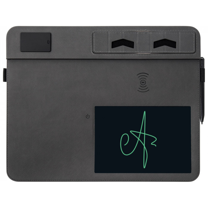 Многофункциональный коврик для мыши Multi Pad с беспроводной зарядкой и LCD экраном, 10 Вт, черный