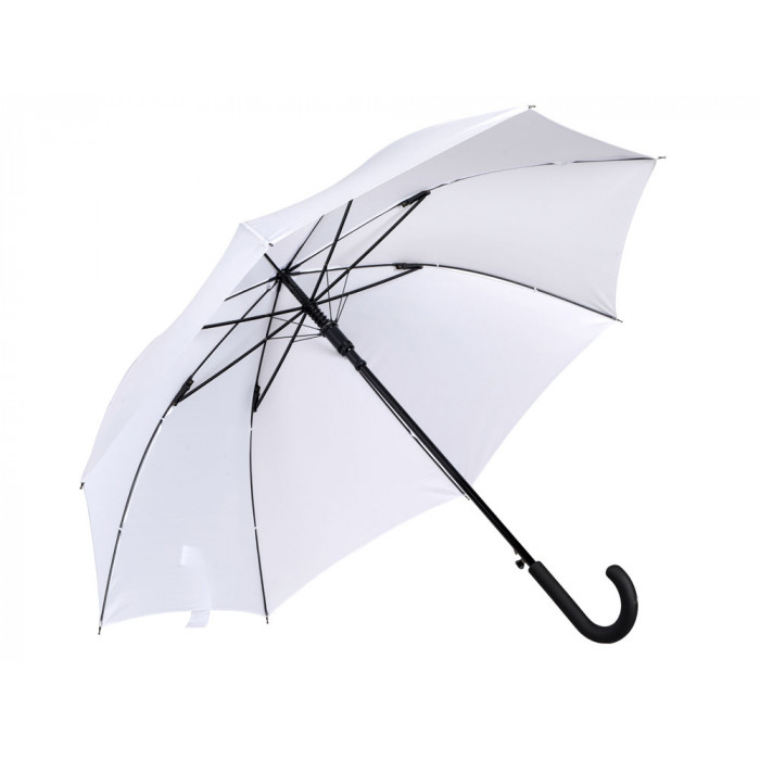Зонт-трость Reviver с куполом из переработанного пластика, белый