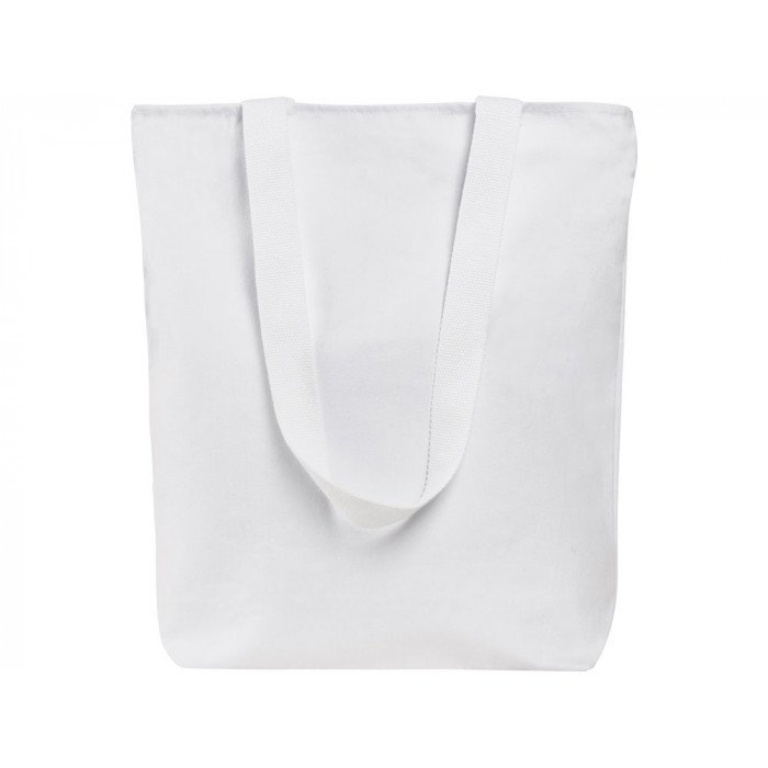 Сумка на молнии Zipper из хлопка 280 г c карманом на молнии спереди, белый