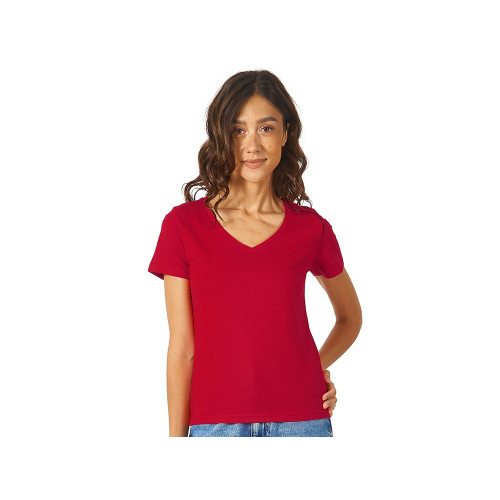 Футболка Heavy Super Club женская с V-образным вырезом, красный