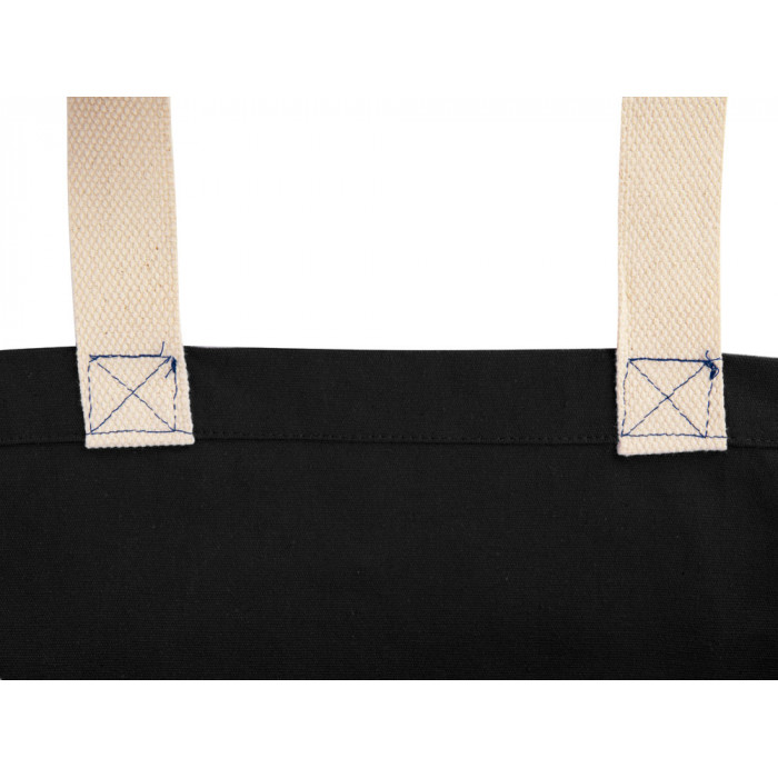 Сумка Donny из хлопка с донной складкой и парусиновыми ручками, черный