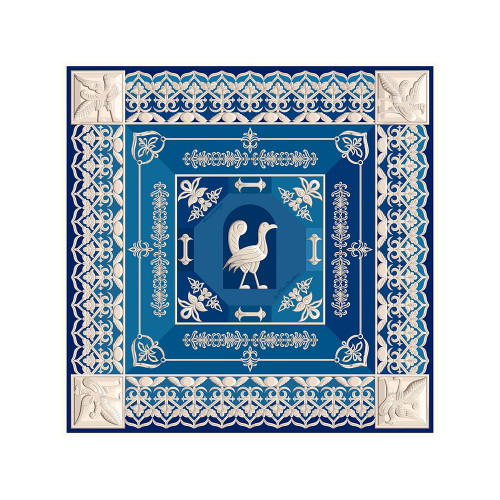 Платок Птица дивная, синий