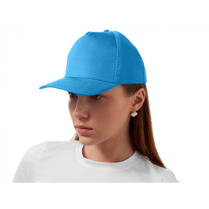 Бейсболка Poly 5-ти панельная 120 гр, голубой