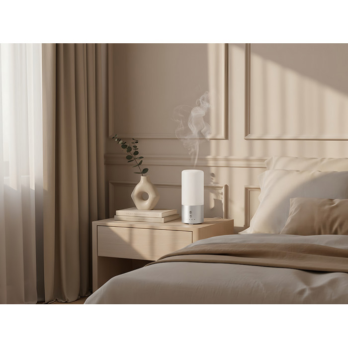 Увлажнитель воздуха с подсветкой Breathe, белый/серебристый