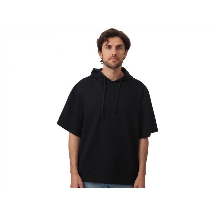 Худи оверсайз с коротким рукавом Warsaw унисекс, черный