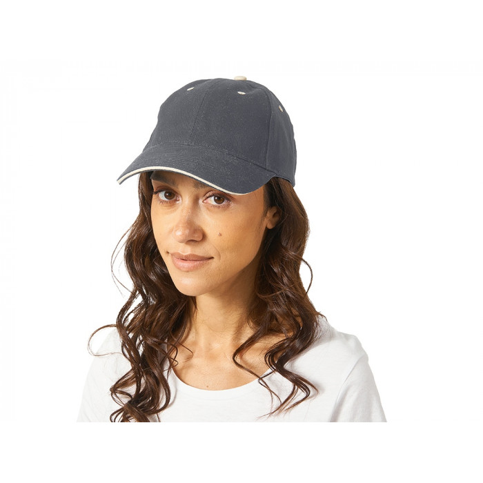 Бейсболка New Castle 6-ти панельная, серый/белый