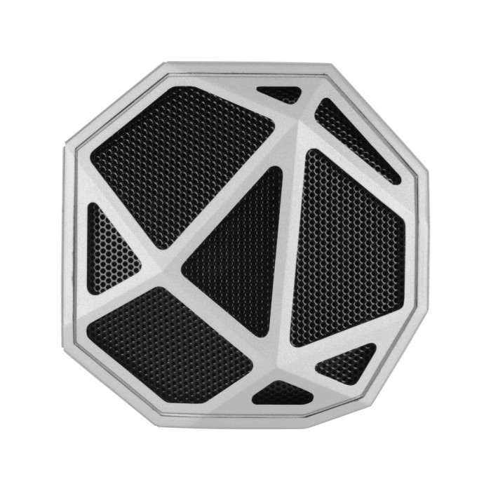 Портативная колонка Geo, серебристый + синяя подсветка