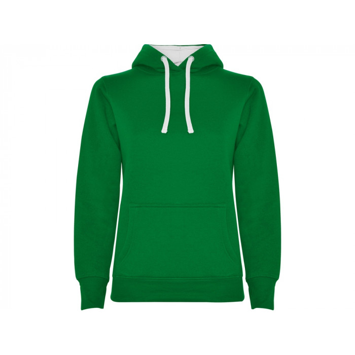 Толстовка с капюшоном Urban женская, зеленый/белый