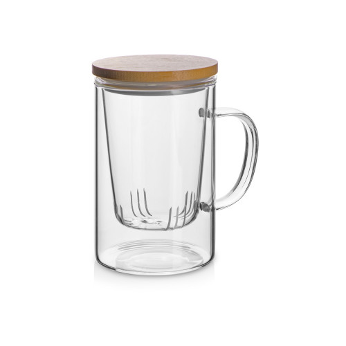 Стеклянная кружка с заварочной емкостью Milfoil