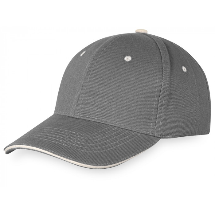 Бейсболка New Castle 6-ти панельная, серый/белый