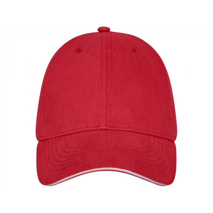 Бейсболка Darton, 6 панелей, красный