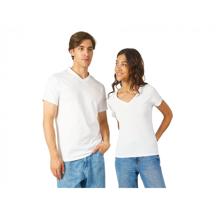 Футболка Heavy Super Club женская с V-образным вырезом, белый