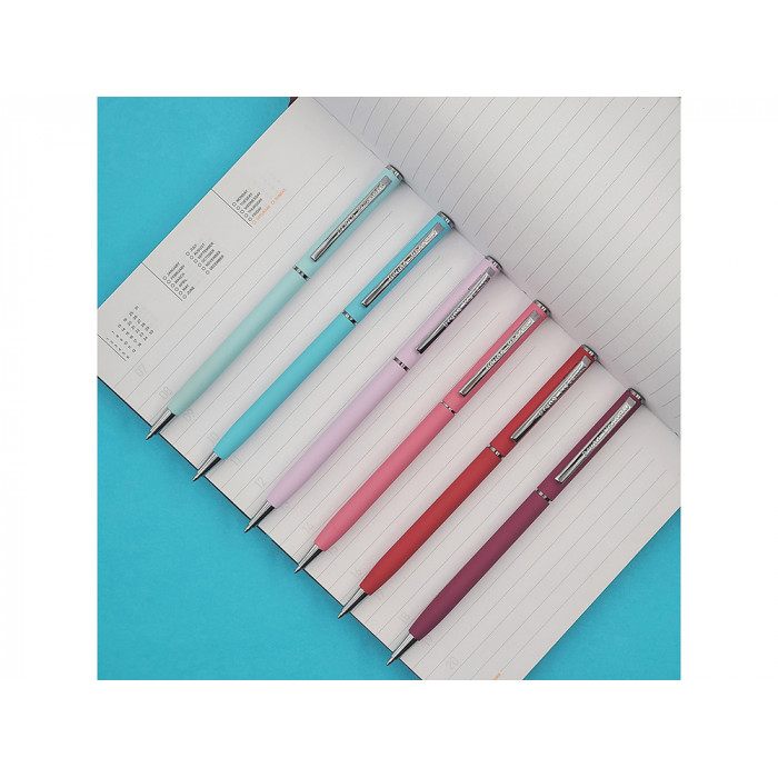 Ручка шариковая автоматическая BrunoVisconti® PALERMO цвет корпуса бордовый, soft-touch, 0.7 мм