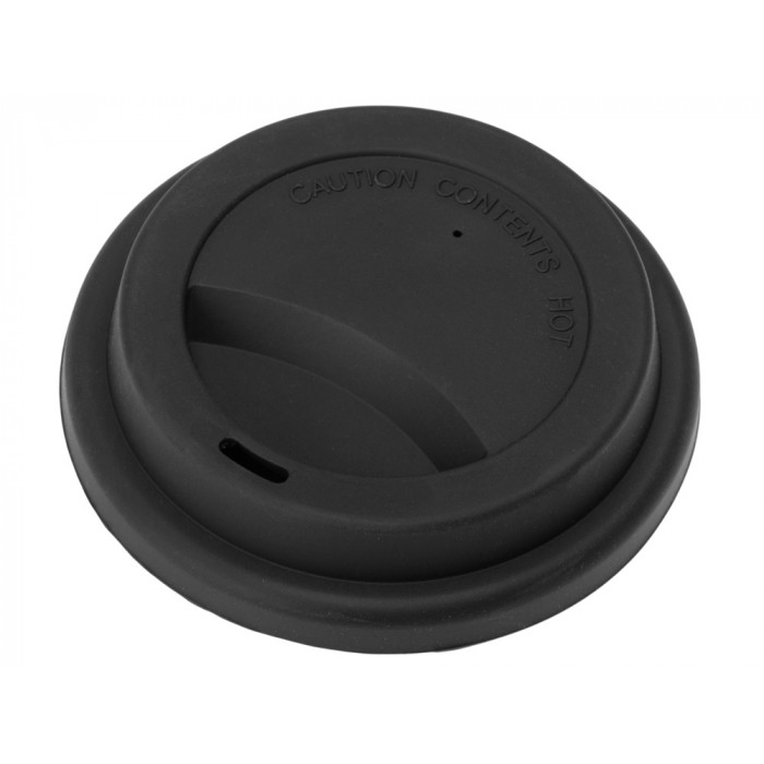 Стакан с силиконовой крышкой Cafe, черный