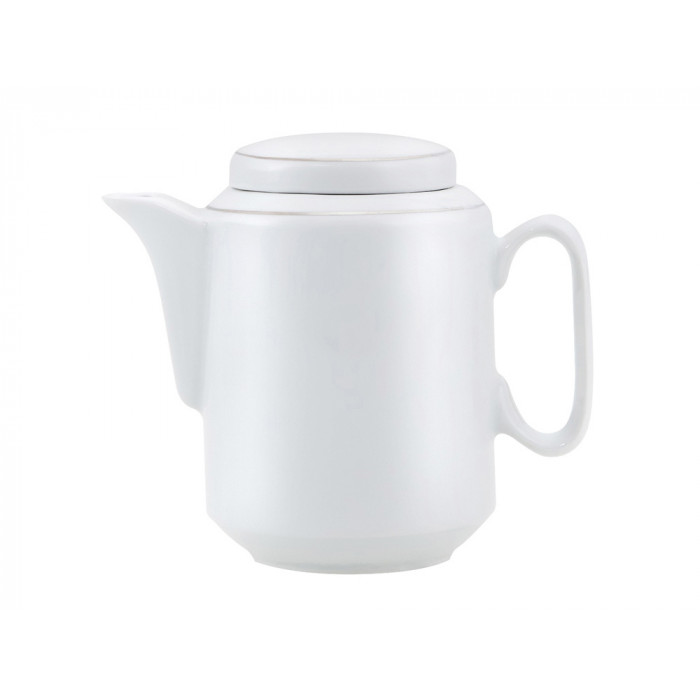 Чайный набор с подстаканником и фарфоровым чайником ЭГОИСТ-М, серебристый/белый