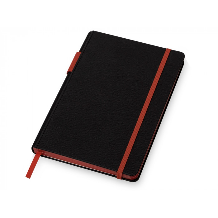 Бизнес блокнот Bossy с цветным срезом, твердая обложка, 128 листов, черный и красный