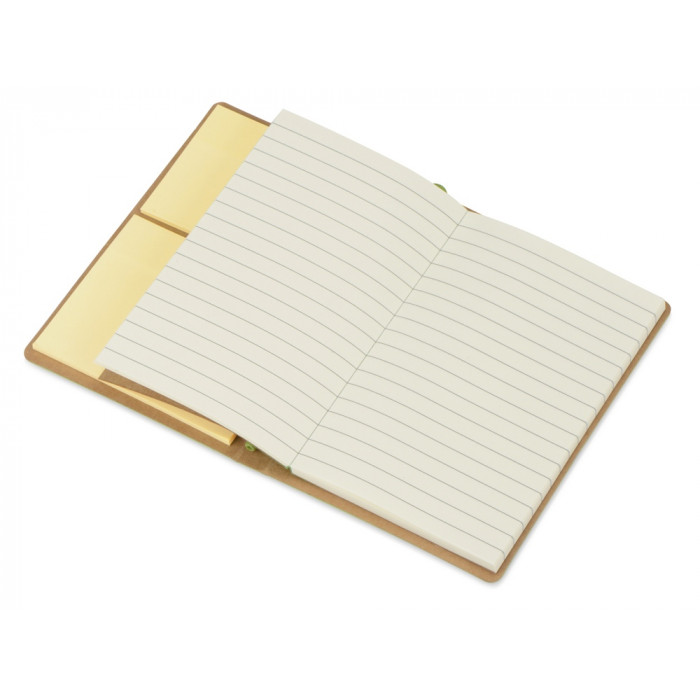 Блокнот А6 Write and stick с ручкой и набором стикеров, зеленое яблоко