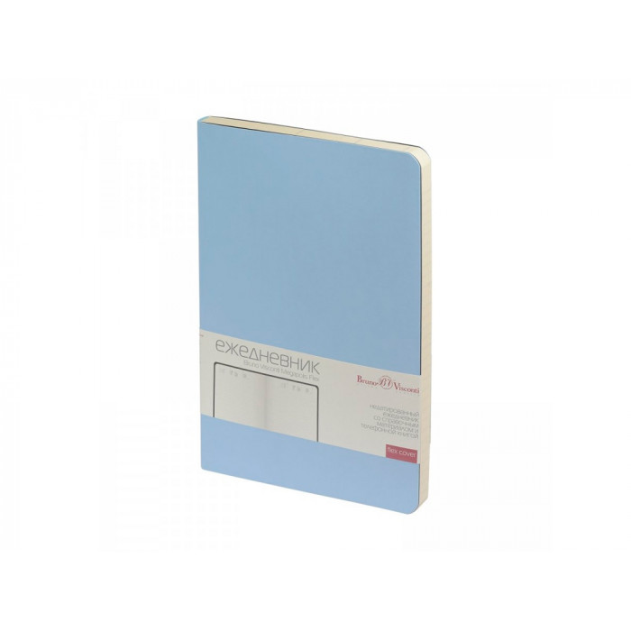 Ежедневник А5 недатированный Megapolis Velvet Flex, зефирный голубой