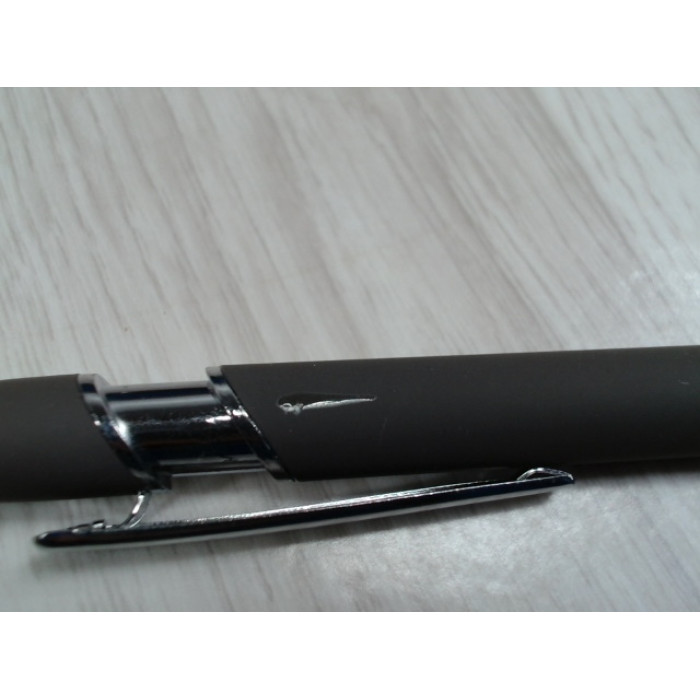 Ручка металлическая soft-touch шариковая со стилусом Sway, серый/серебристый (P)