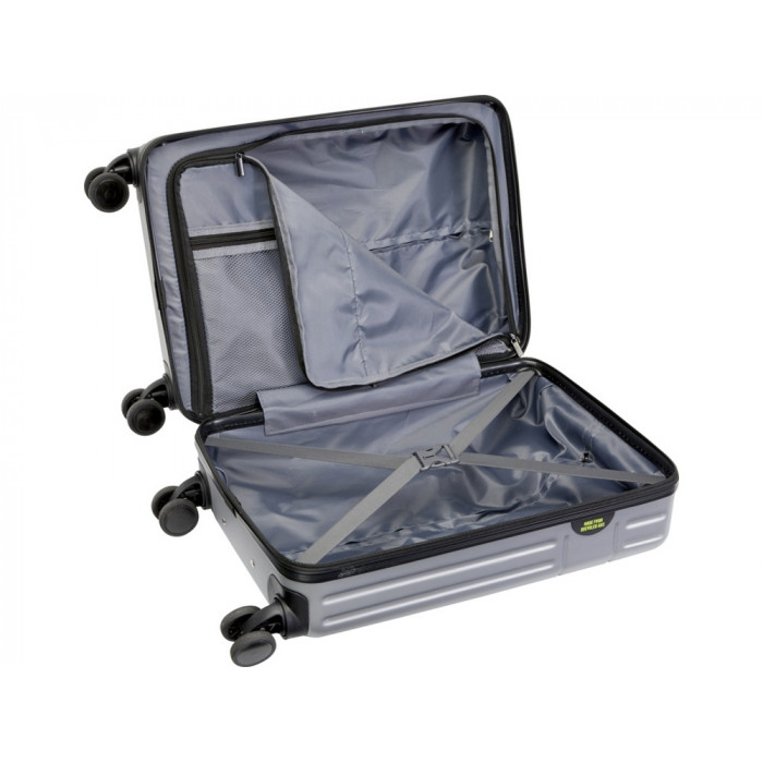 Чемодан на колесах Rover из материалов, переработанных согласно стандарту GRS, 40 л - Серебряный