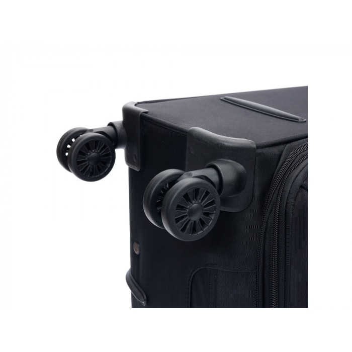 Чемодан TORBER Seyd, чёрный, нейлон 600D, 36,5 х 14 х 54 см, 32 л