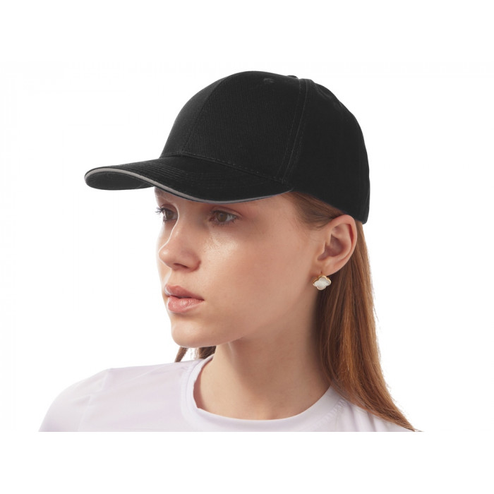 Кепка со светоотражающим кантом, черный