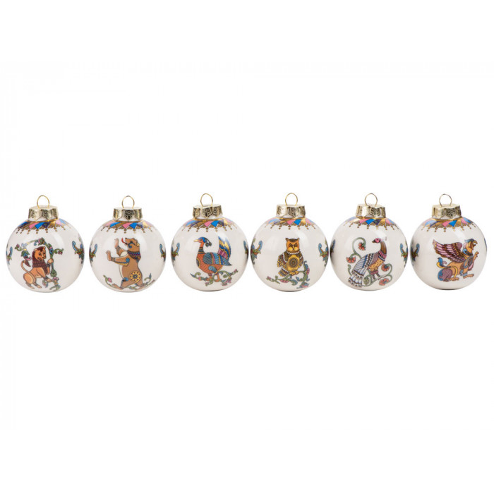 Набор новогодних шаров, 6 шт.