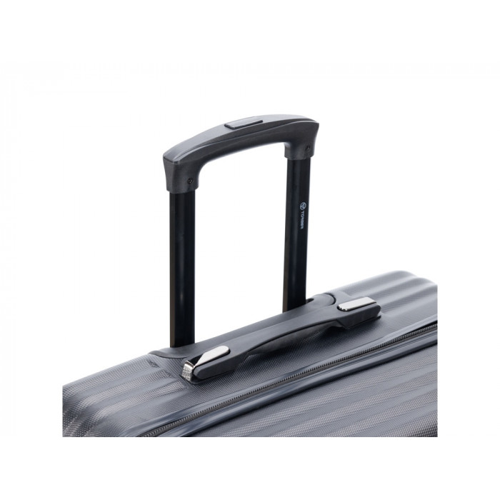 Чемодан TORBER Lama, чёрный, ABS-пластик, 43 х 25,5 х 67 см, 62 л