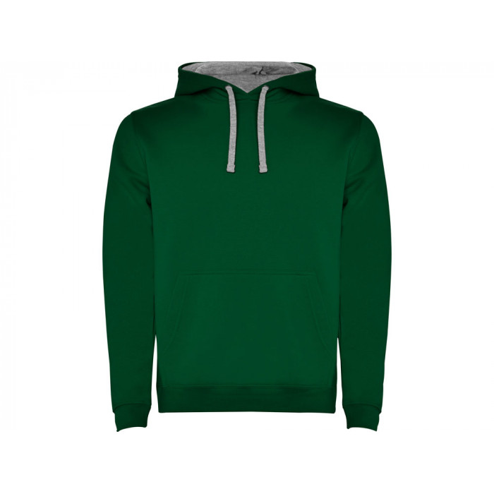 Толстовка с капюшоном Urban мужская, бутылочный/серый меланж