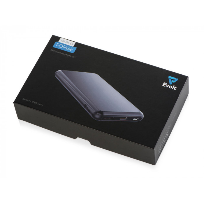 Внешний аккумулятор Forge v.2, металл, 10000mah, серебристый