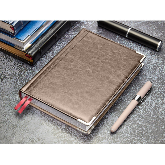 Ежедневник А5 полудатированный Boss, серый