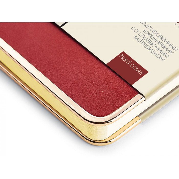 Ежедневник А5 недатированный Chelsea, бордовый (золотистый кант и срез)