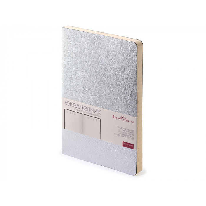 Ежедневник А5 недатированный Megapolis Velvet Flex, серебристый