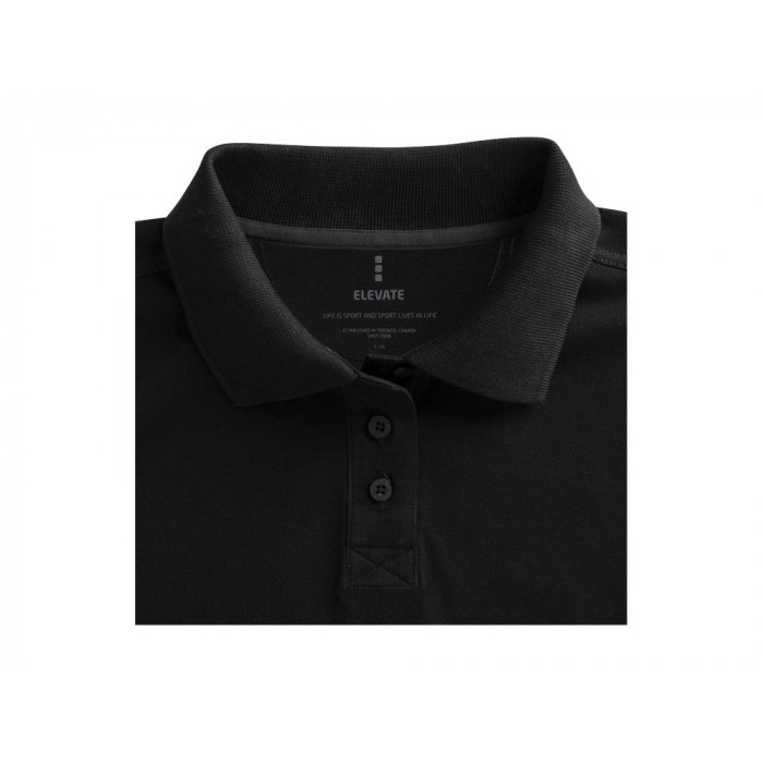 Calgary женская футболка-поло с коротким рукавом, черный