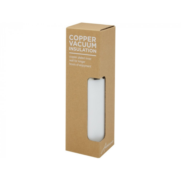 Hulan Бутылка объемом 540 мл с вакуумной изоляцией из меди и бамбуковой крышкой, белый