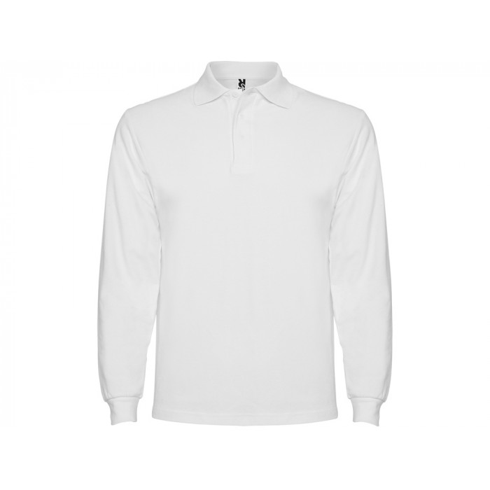 Рубашка поло Estrella мужская с длинным рукавом, белый