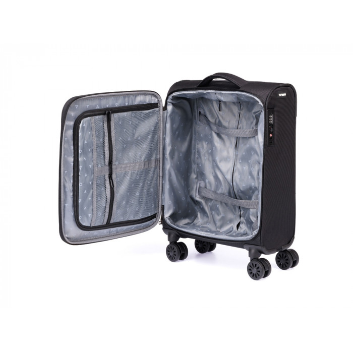 Чемодан TORBER Seyd, чёрный, нейлон 600D, 36,5 х 14 х 54 см, 32 л