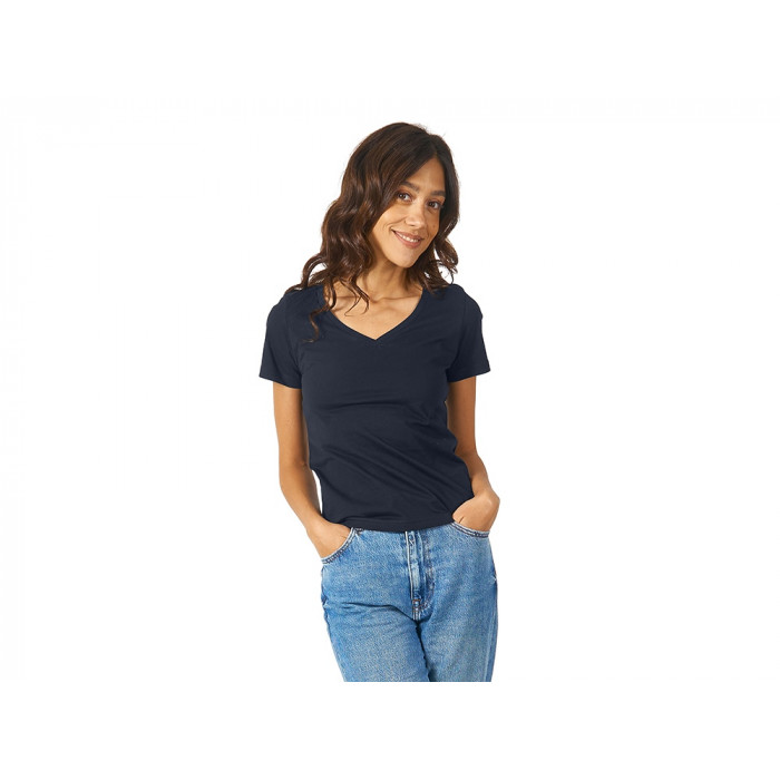 Футболка Heavy Super Club женская с V-образным вырезом, темно-синий