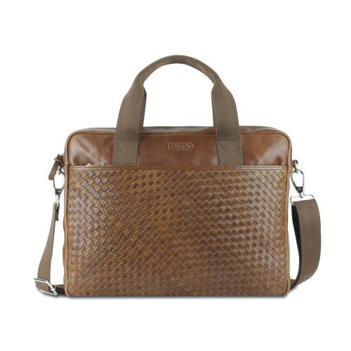 Сумка Mano Don Luca, натуральная кожа в коньячном цвете, 37 х 27 х 6 см