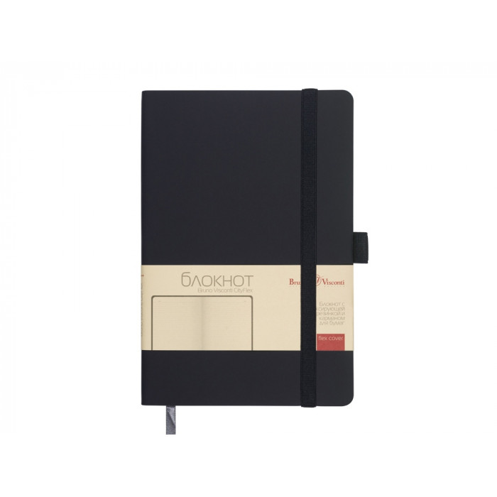 Блокнот А5  City Flex на резинке, темно-синий navy