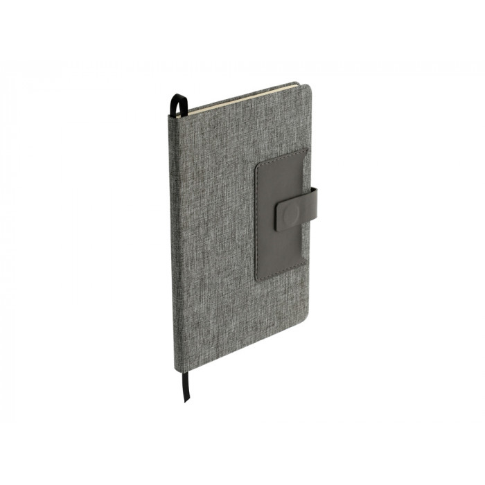 Блокнот Clap с отделением для визиток и магнитным клапаном, серый