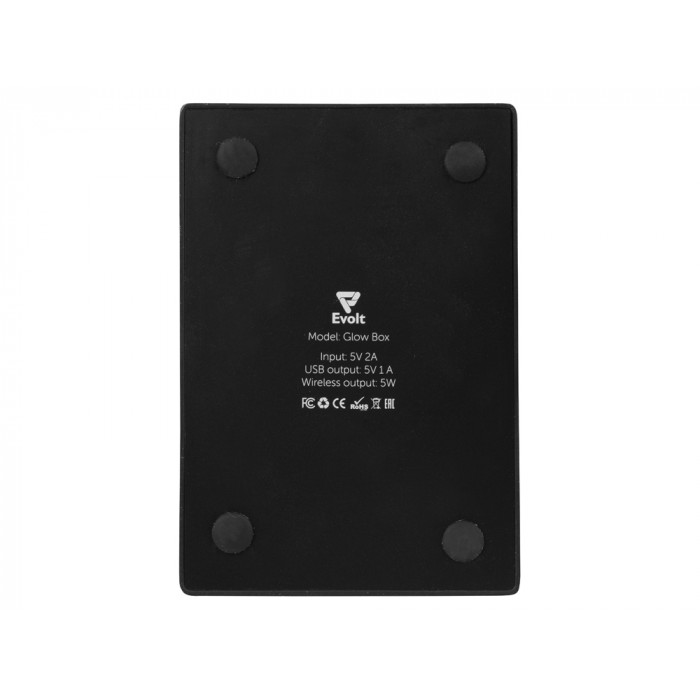 Беспроводная зарядка-подставка с подсветкой Glow box, черный