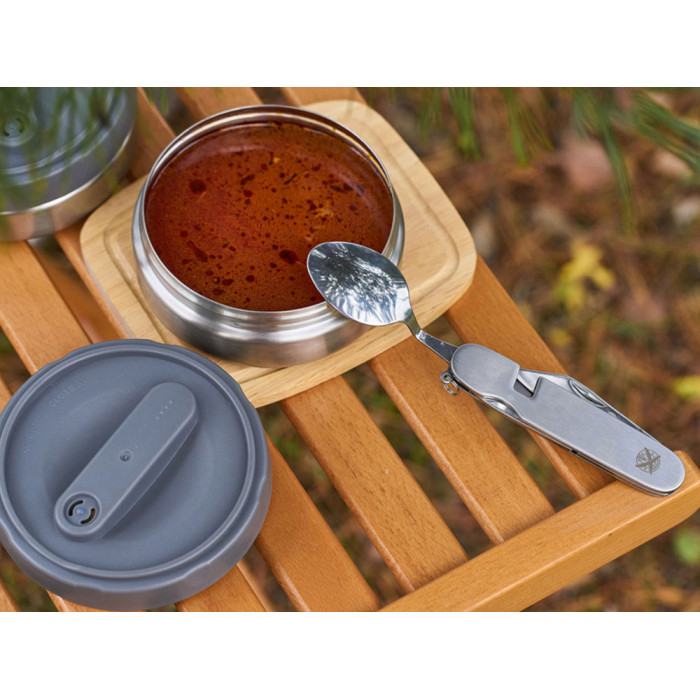 Нож перочинный Stinger, 109 мм, 8 функций, материал рукояти: нержавеющая сталь (серебристый)