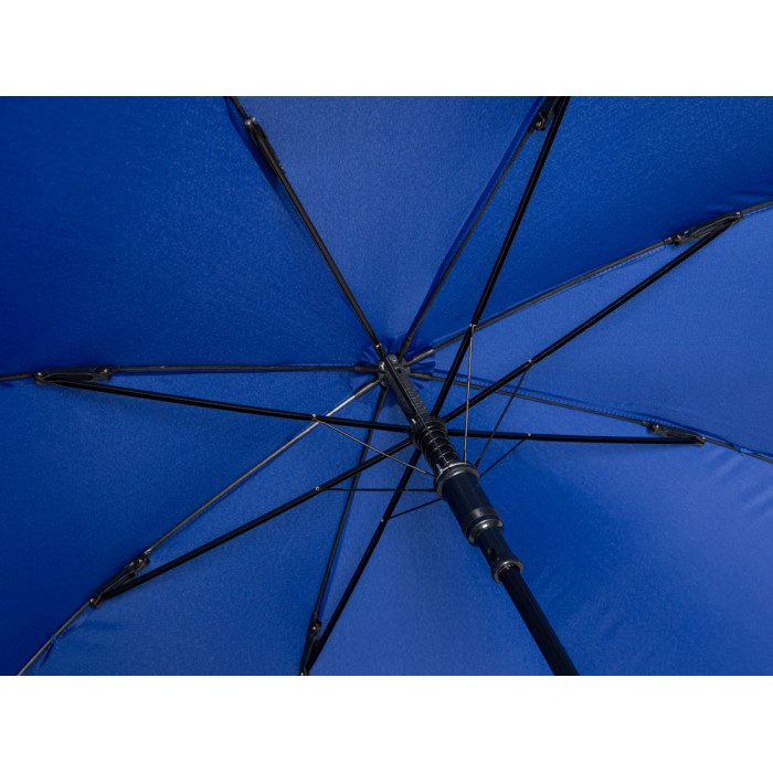 Зонт-трость Reviver с куполом из переработанного пластика, глубокий синий