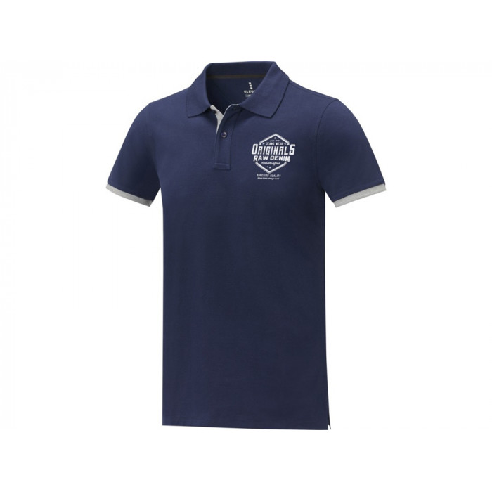 Morgan Двухцветное мужское поло с коротким рукавом , темно-синий