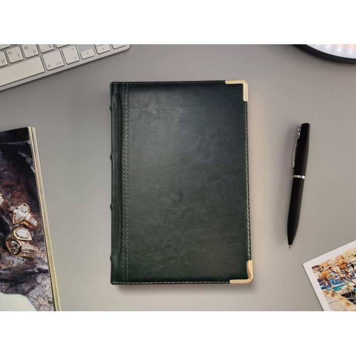 Ежедневник А5 полудатированный Boss, зеленый