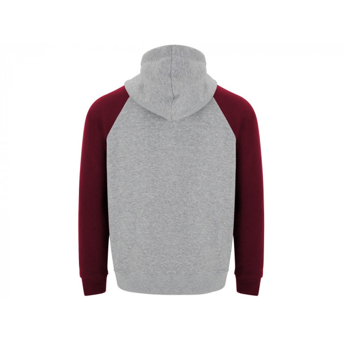 Толстовка с капюшоном Badet мужской, серый меланж/гранатовый